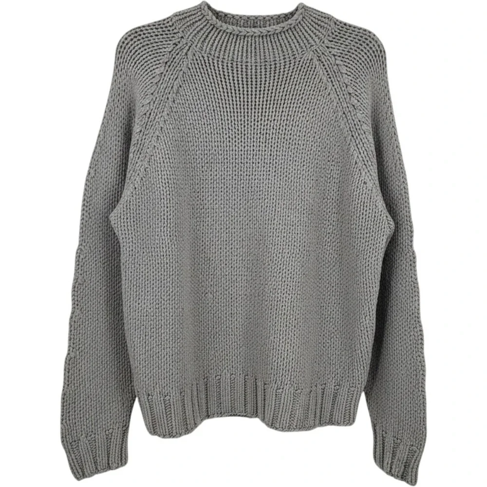 Vintage J. Crew Rollneck Handknit Sweater Gray Fisherman NWT Oarsman L
